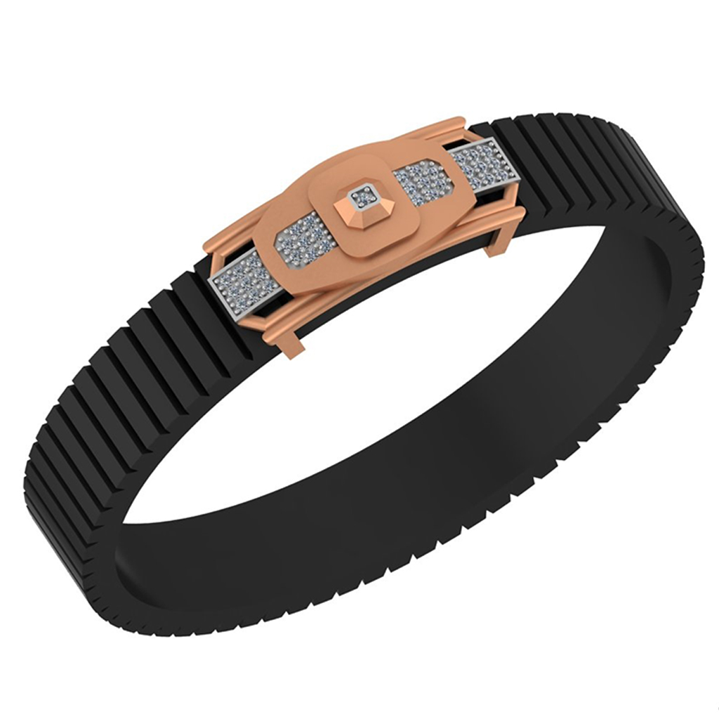 Minimal Square Emblem Diamond Bracelet