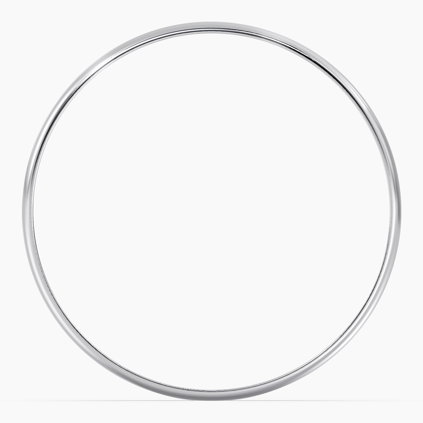 Minimalist High-Polish Classic Bangle in Sleek White Metal