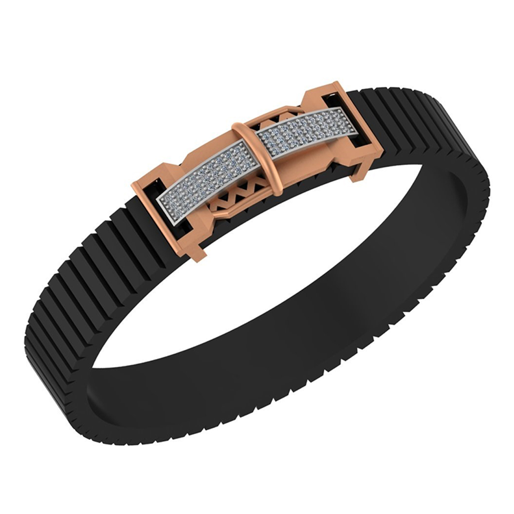 Linear Pavé Diamond Bar Men’s Bracelet