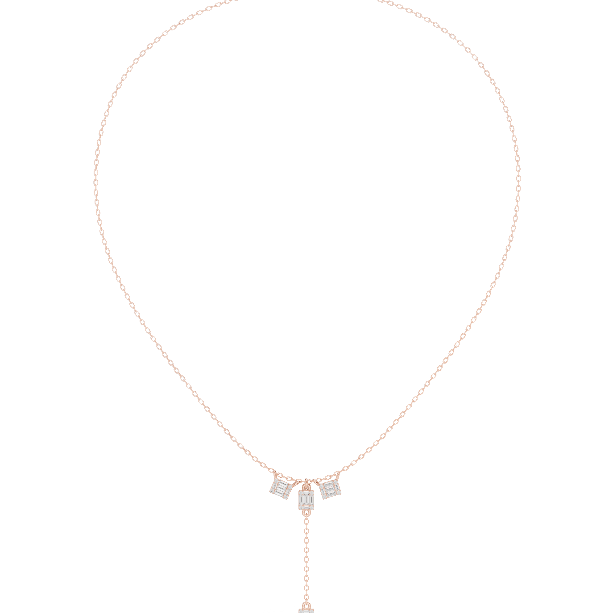 Rosé Trio Cascade Necklace