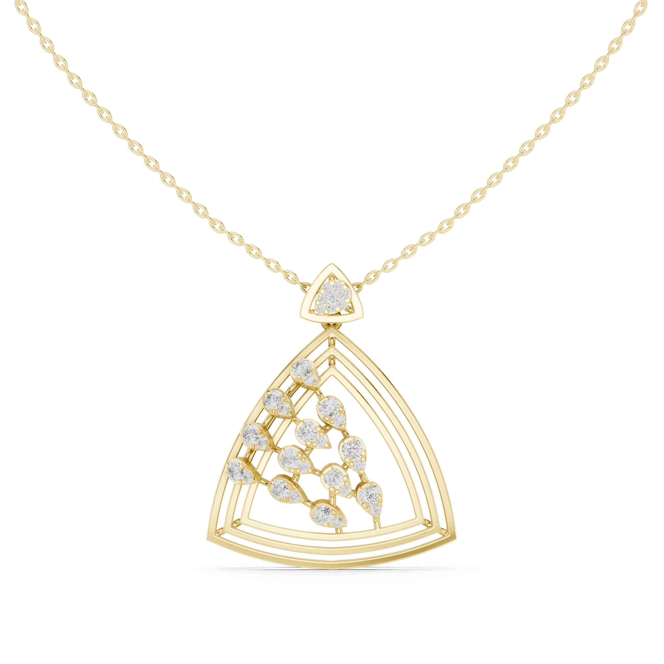 Golden Cascade Trillion Pendant