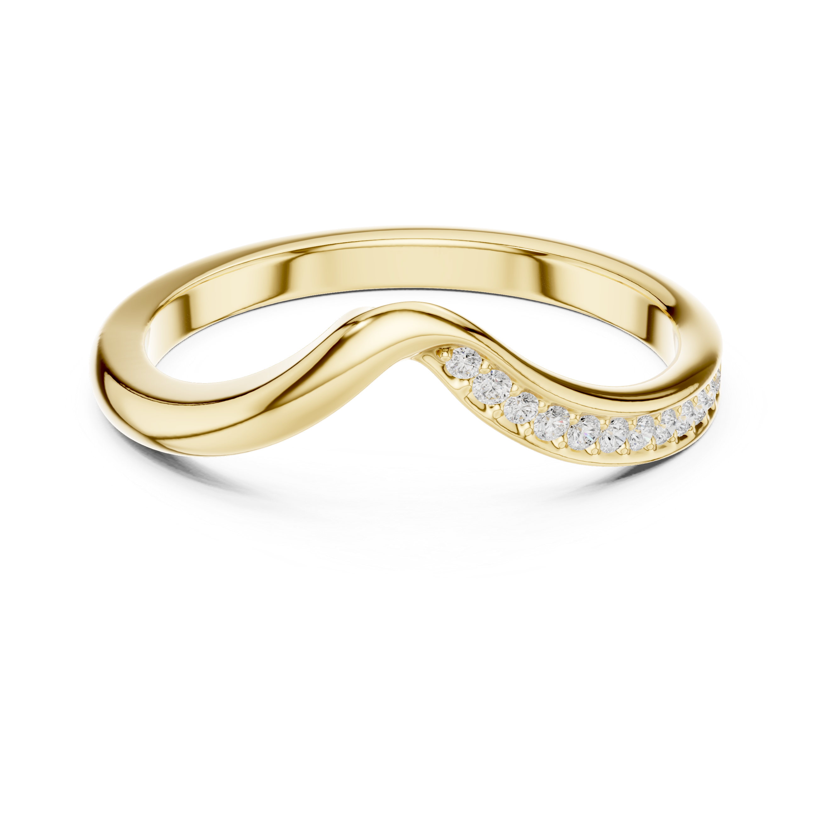 Golden Infinity Wave Diamond Band