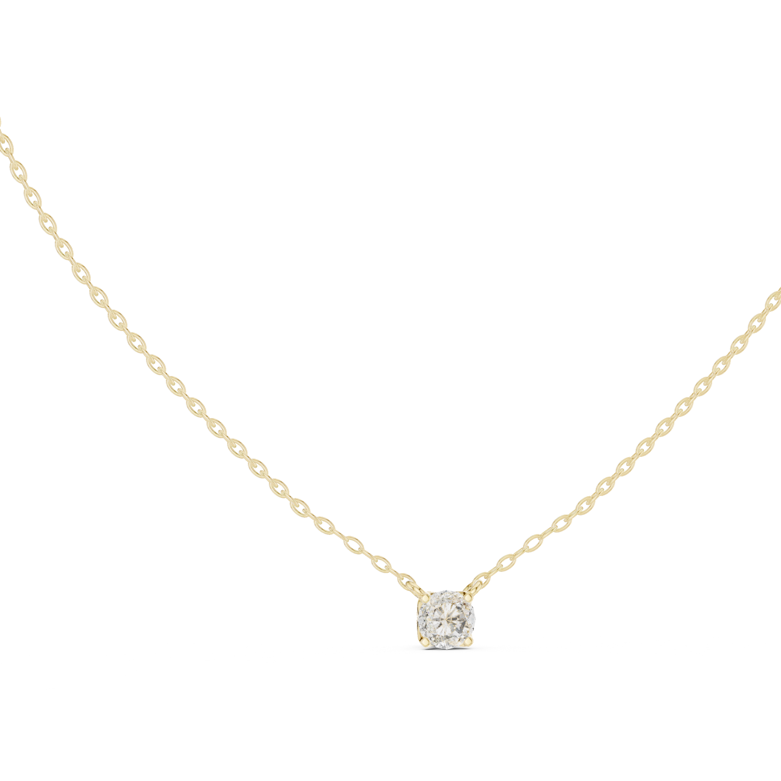 Timeless Round Solitaire Gold Necklace