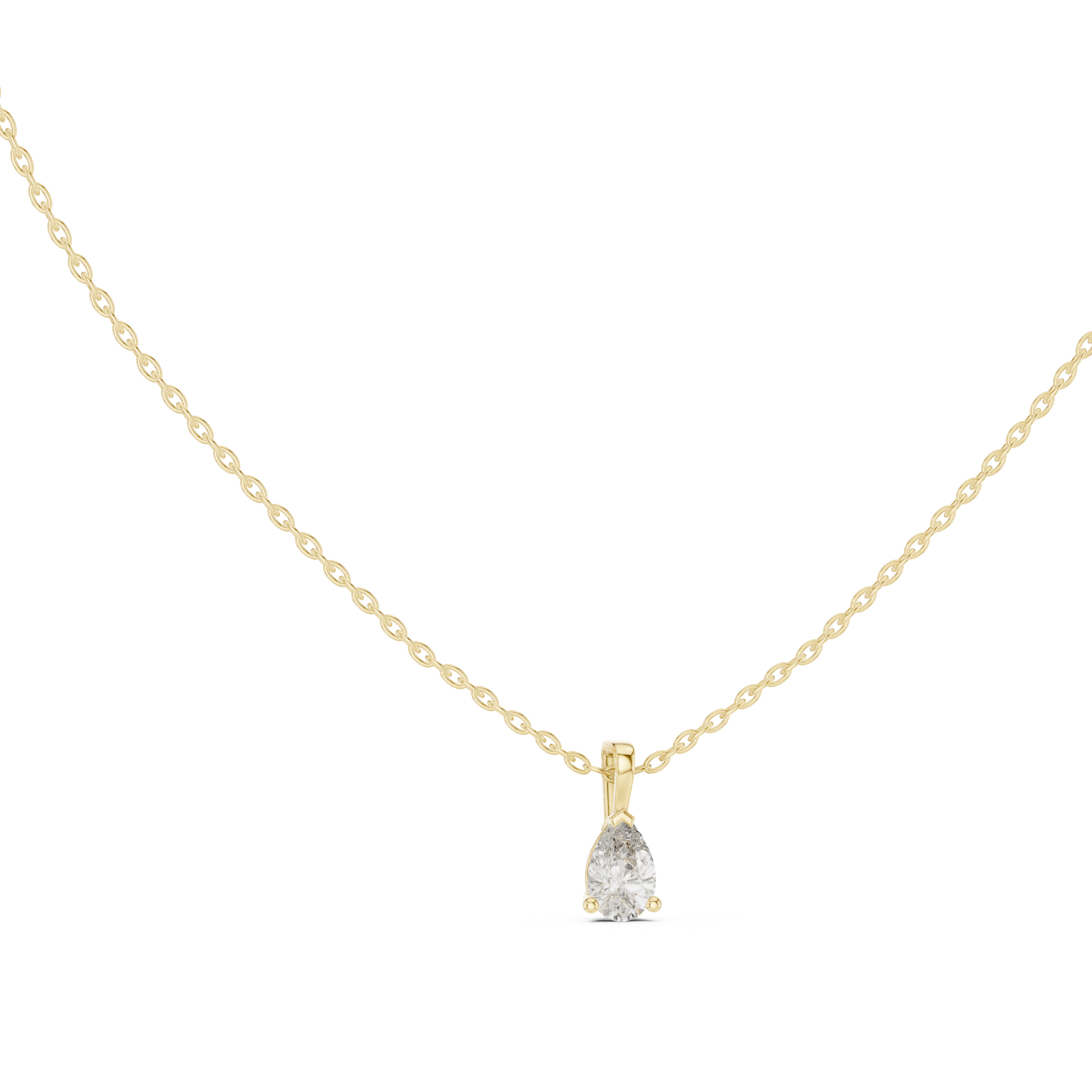 Timeless Pear Diamond Solitaire Pendant Necklace