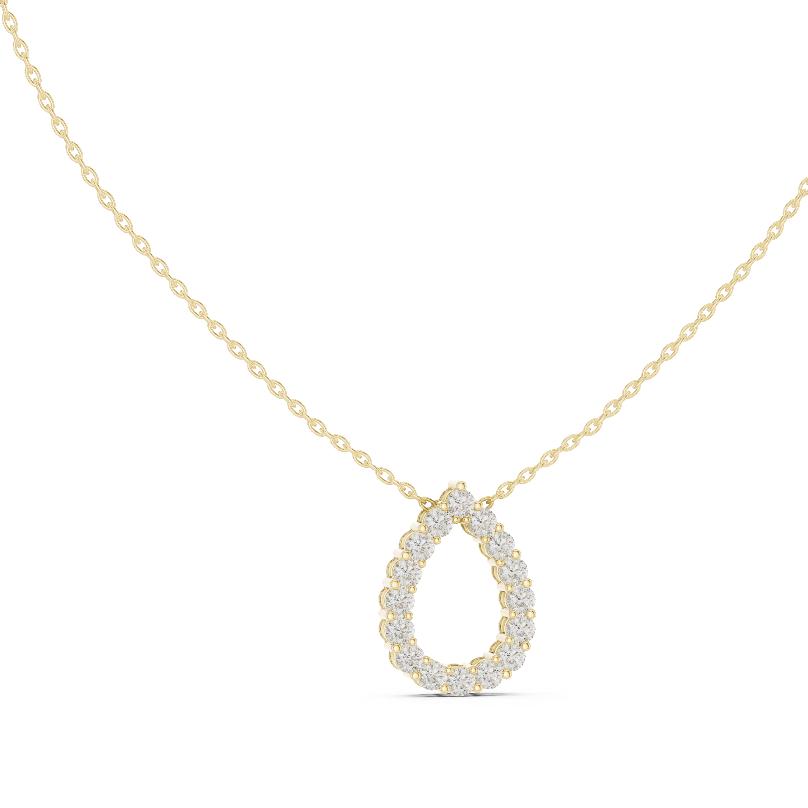 Luminous Teardrop Diamond Pendant Necklace