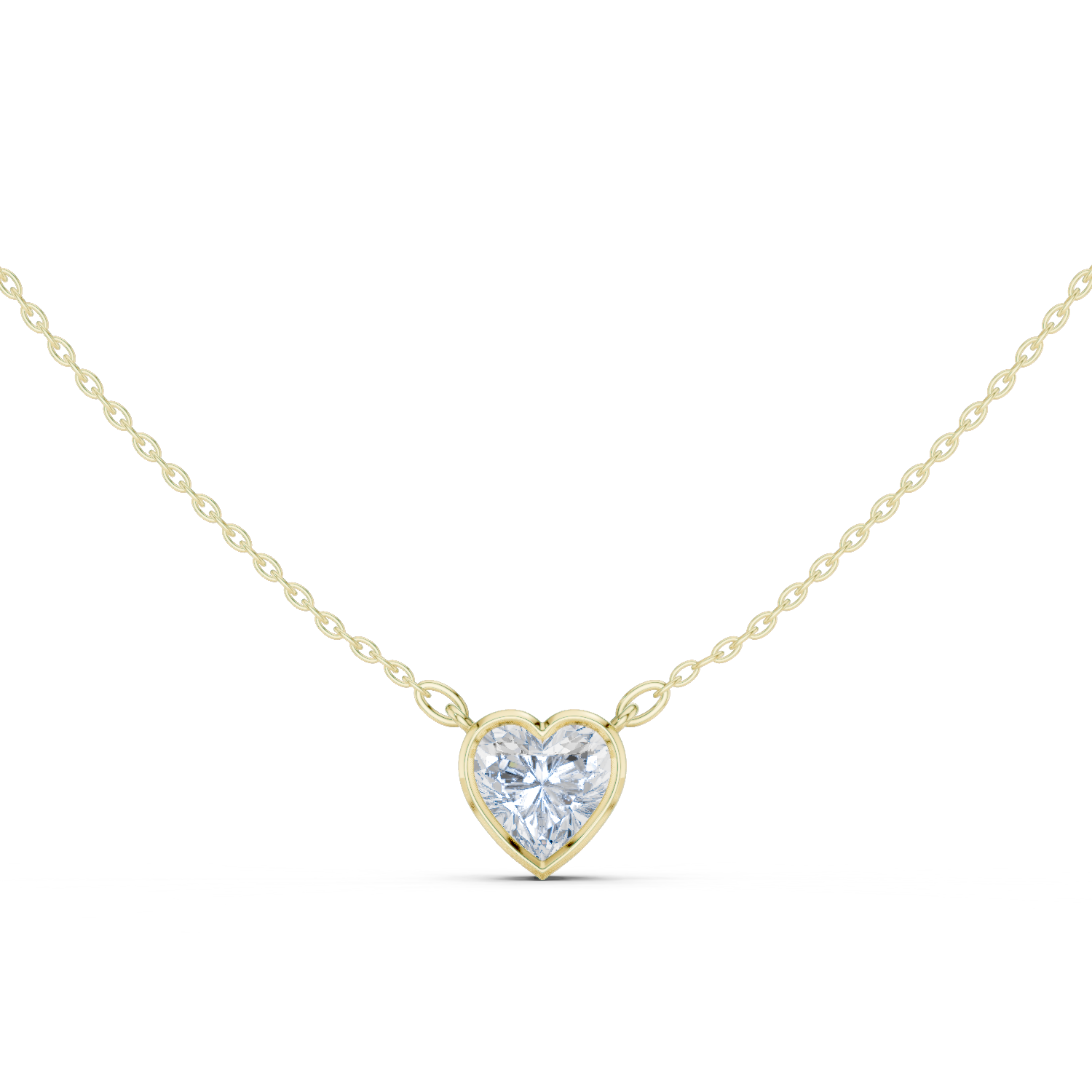 Heart Bezel Diamond Solitaire Necklace