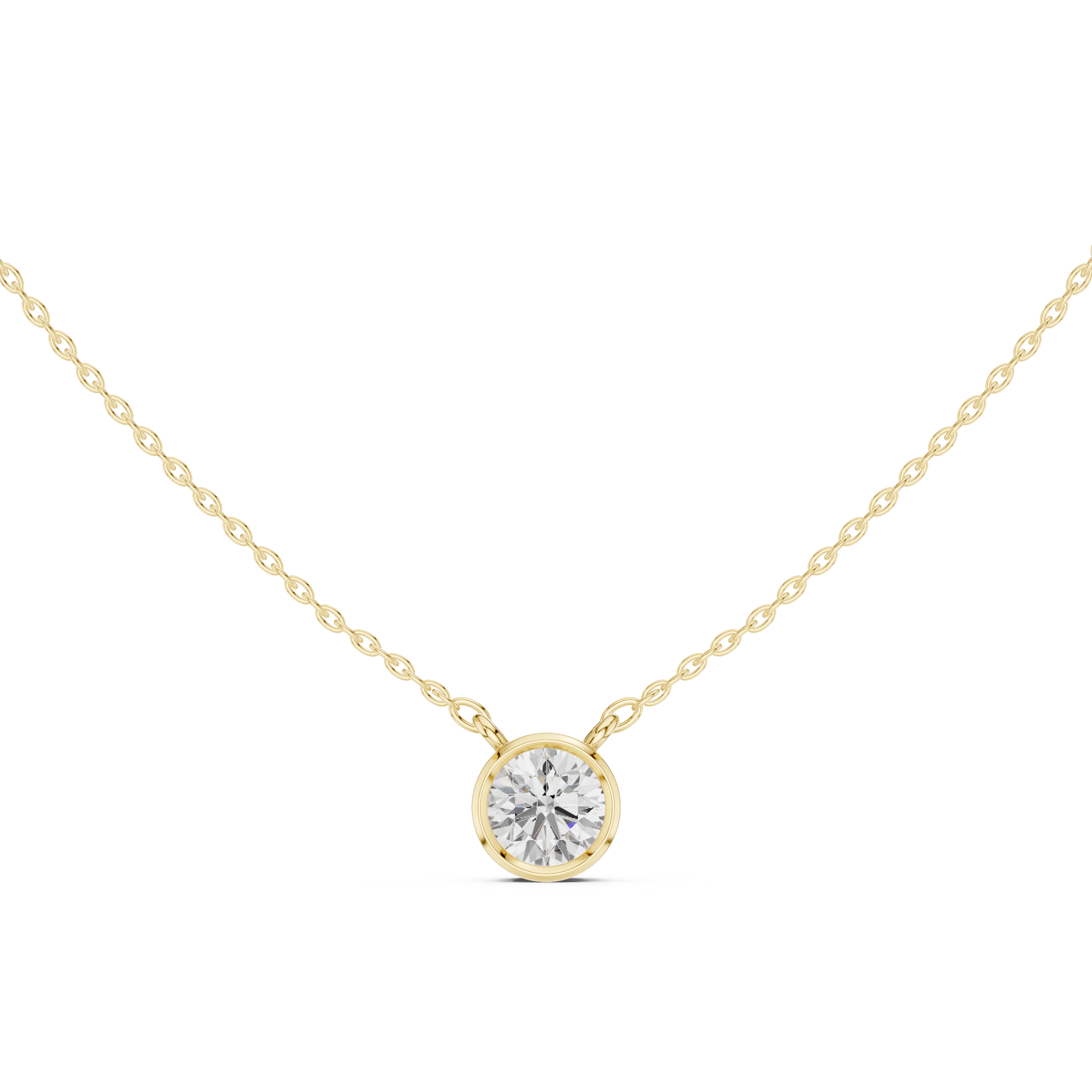 Bezel-Set Round Diamond Solitaire Pendant