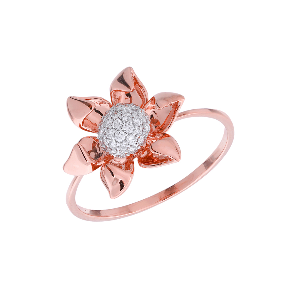 Rose Gold Bloom Diamond Cluster Ring