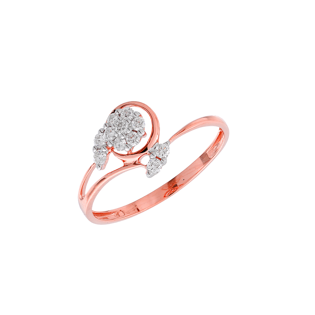 Heart-Inspired Diamond Ring in Rose Gold