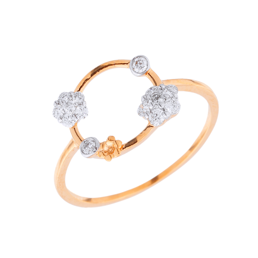 Open Circle Diamond Accent Ring