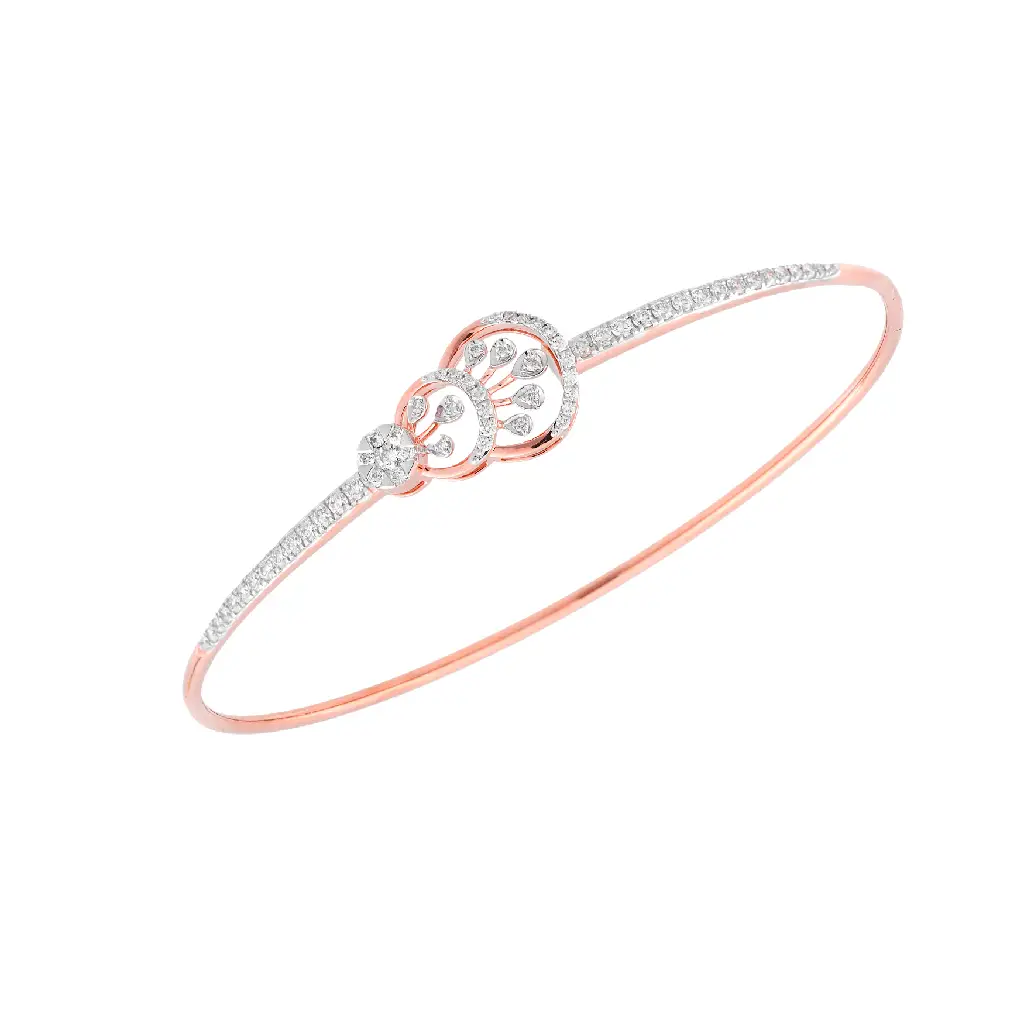 Rose Gold Interlinked Diamond Motif Bangle