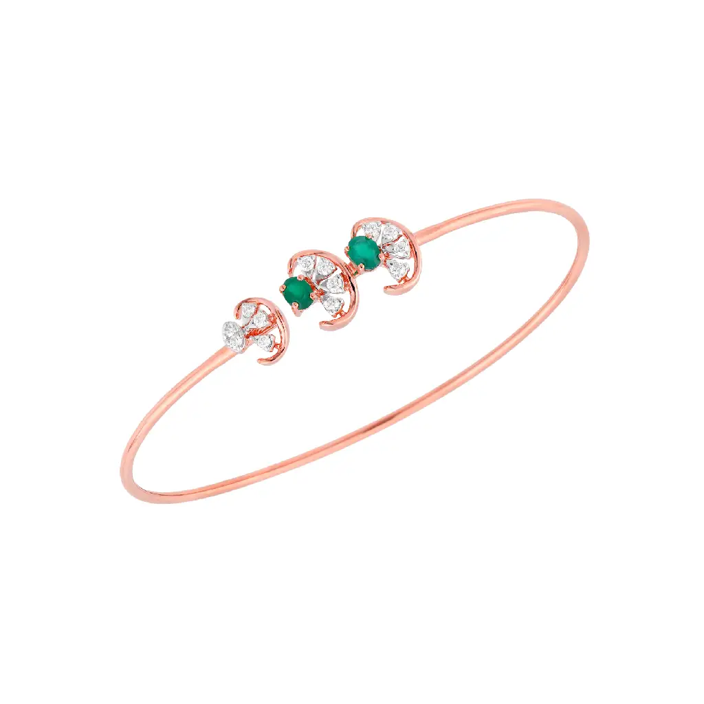 Emerald Bloom Diamond Bracelet in Rose Gold