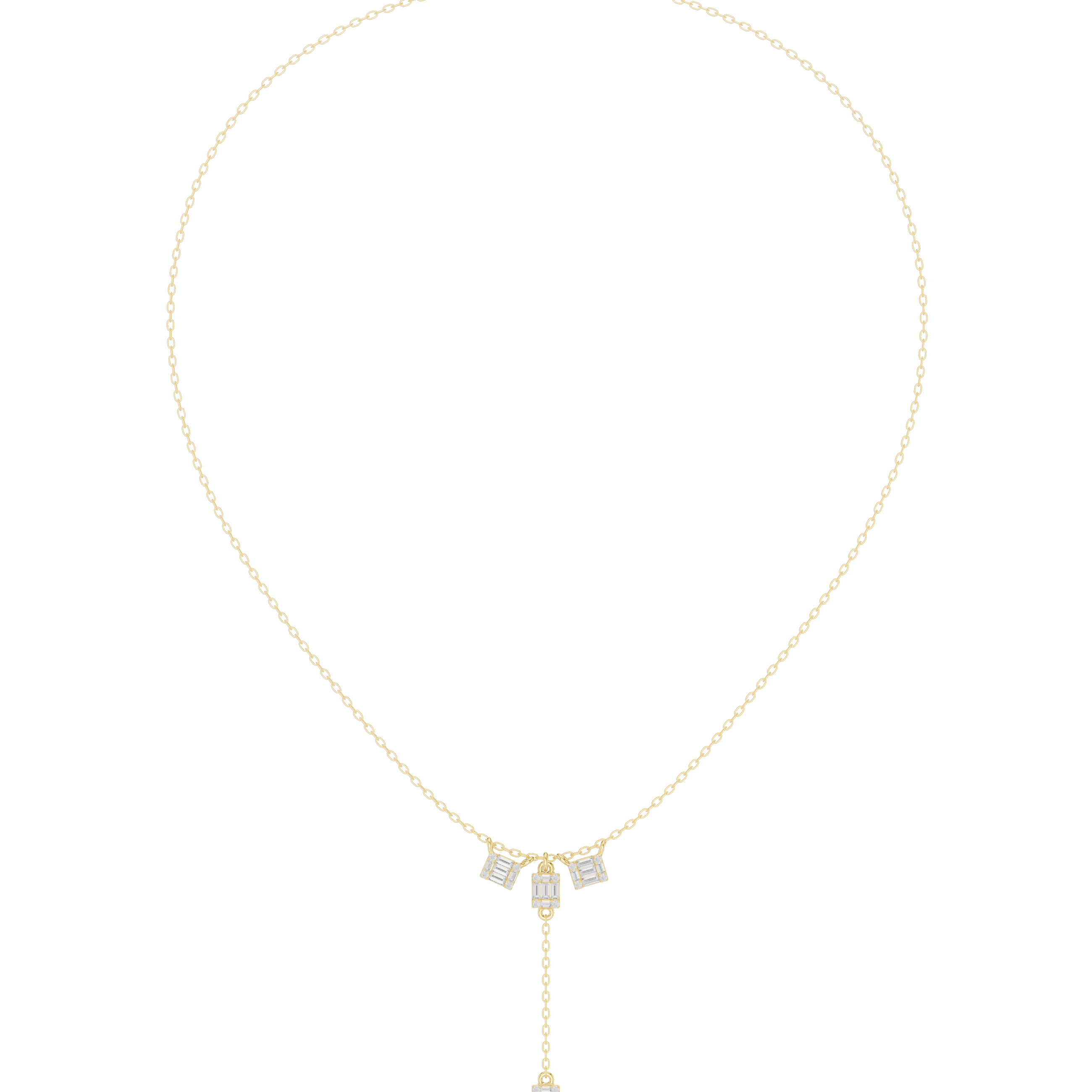 Rosé Trio Cascade Necklace