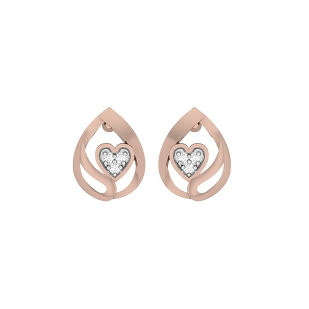 Geometric Triangle Halo Diamond Drop Earrings in 18K/22K Gold