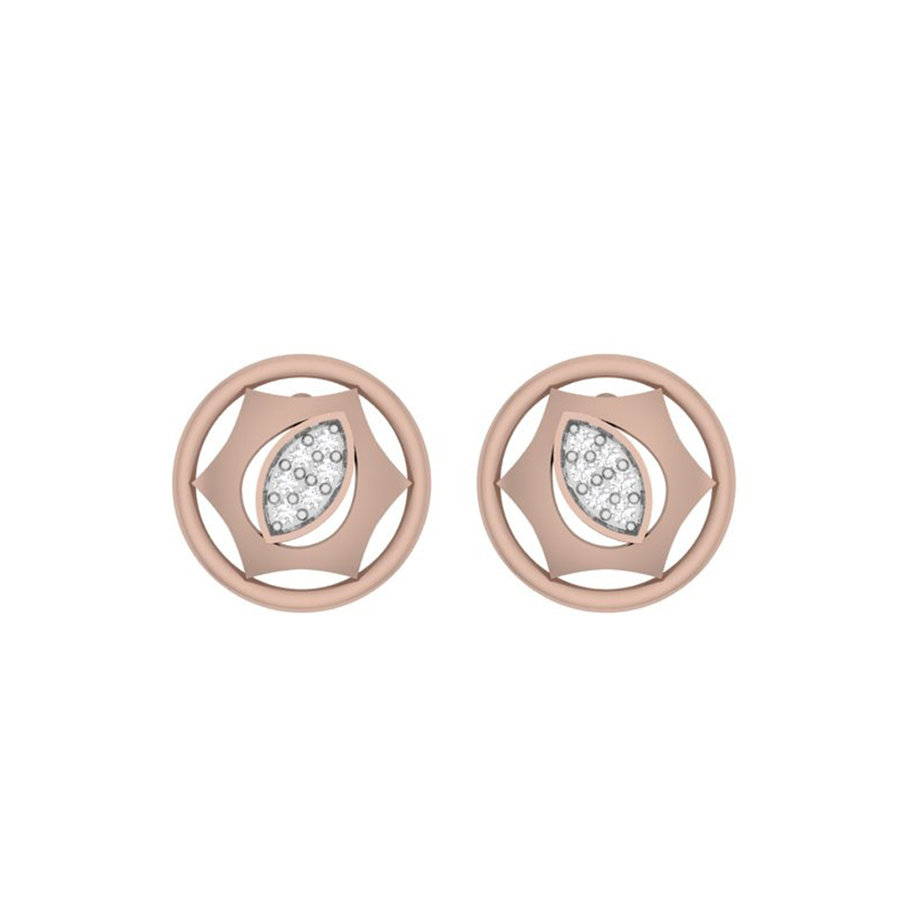 Marquise Shield Diamond Stud Earrings in 18K/22K Gold