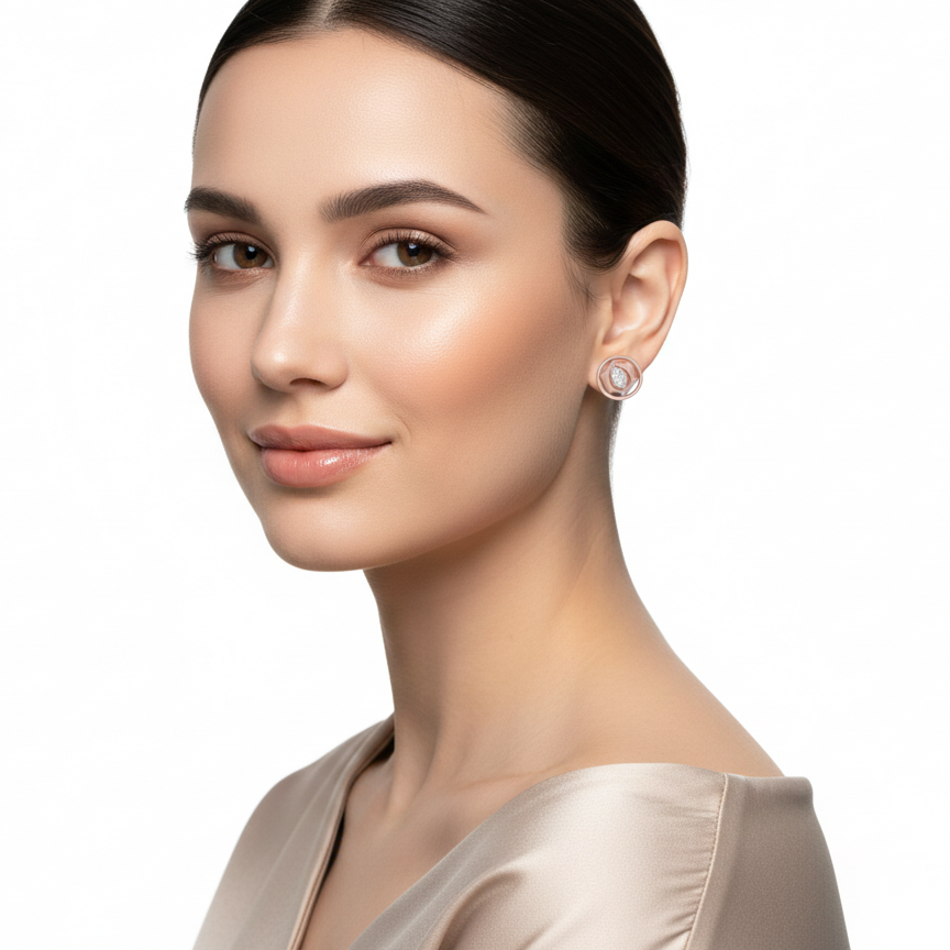 Marquise Shield Diamond Stud Earrings in 18K/22K Gold